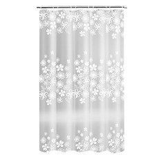 블럭마트 욕실 샤워커튼, 반투명 꽃패턴, 1개