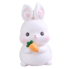 可愛兔子存錢筒 家居裝飾品 硬幣紙鈔收納盒 小型, 1個, 白色