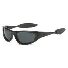 Mabsosop Y2K 復古自行車運動太陽眼鏡 RK2089, 黑色, 1個