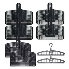 LIVING HAPPY 韓國製造 萬能防滑衣架 20p + 褲架 10p + 輔助掛勾組, 混合顏色, 2套