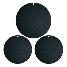 Welllive 矽膠電磁爐保護墊 大+小 2入, 大型+小型 2入, 黑色, 1套