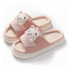 EVER HOUSE 小熊氣墊防滑室內拖鞋, 粉紅色, 1個