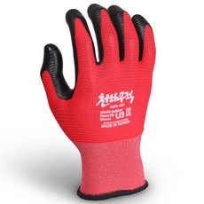 Cheonhamujeok 勝利 U3 NBR 泡棉工作用安全半塗層手套 S SUR-221, 紅色, 10套