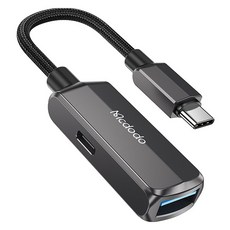 Mcdodo 麥多多 2合1 Type-C充電 USB-A OTG 雙用轉接頭, 1個, 灰色
