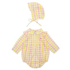BLUEDOG baby 嬰幼兒甜美格紋荷葉邊連身衣套組