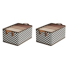 棋盤格收納箱, 混色, 2個