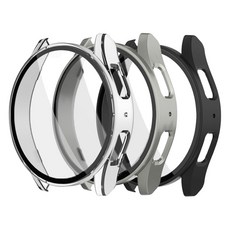 STORYLiNK 強化玻璃全覆蓋保護殼3件組, 透明, 鈦銀, 黑色, 1套