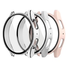 STORYLiNK 鋼化玻璃全覆蓋保護殼3件組, 透明, 銀色, 粉紅色, 1套