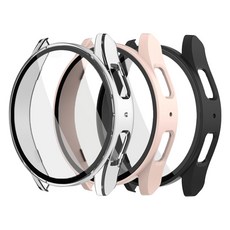 STORYLiNK 鋼化玻璃全覆蓋保護殼3件組, 透明, 粉紅色, 黑色, 1套