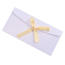 Maket Gamseong 彩色緞帶信封, 白色, 20個