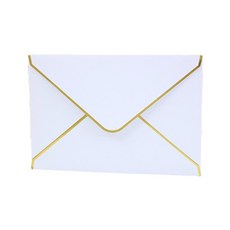 Maket Gamseong 金邊裝飾卡片信封, 白色, 50個