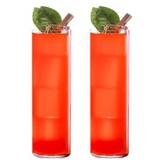 CRISON Belle Design 家庭咖啡館 直筒玻璃杯 啤酒杯 Highball杯 LD3901 365ml, 透明, 2個