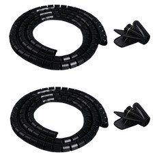 아그노 매직 지퍼 케이블 전선정리 커버 20mm x 2m, 블랙, 2개