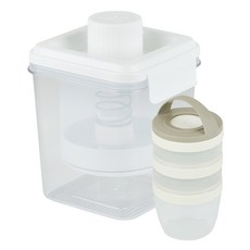 EASY&FREE 濃稠款乳清分離器 1.8L + 3層優格便當盒套組, 1套, 乳清分離器(白色), 優格容器(白色)