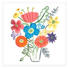 아트마트 꽃그림 일러스트 Floral Medley Floral Medley 1, 화이트