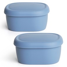 Siligarden 可微波矽膠保鮮盒 深藍色 600ml, 2個