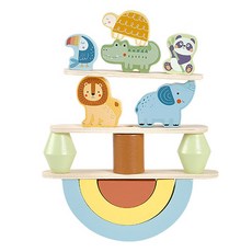 TOOKY TOY 拓客 動物平衡堆疊塔, 1個, 混合顏色