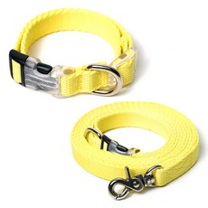 ATTI FRIEND 寵物項圈 + 免持牽繩組合, 小蒼蘭黃, 1套