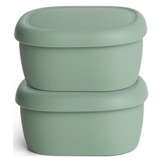 Siligarden 可微波矽膠保鮮盒 深綠色, 2個, 600ml