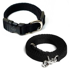ATTI FRIEND 寵物項圈 + 免持牽繩組合, 黑色, 1套