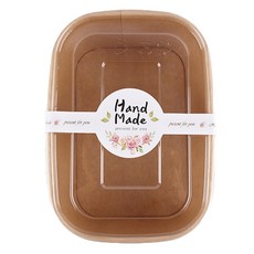The Pack Company 牛皮紙方形容器 1000ml + 圓形環繞貼紙組, 10套
