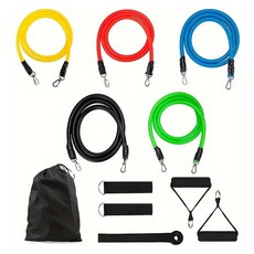 LIFESWEET 健身居家訓練肌力運動彈力帶11件組, 混合色, 1套