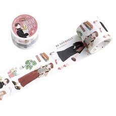 올리브파티 투데이스타일 빈티지 인물 감성 롤스티커 디자인 마테 2p 세트, 웜데일리, 웜데일리, 1세트