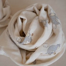 PEEKABOO 恐龍印花嬰兒毯, 藍色