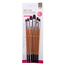 Black Tree Brownie 水彩榛果形畫筆 6件組, 1套