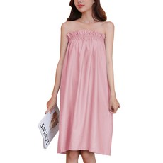 lovinglab 鬆緊帶平口連身裙 高爾夫浴袍 FREE, 1個, 粉紅色