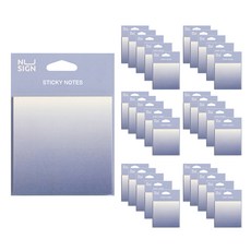 누사인 파스텔 칼라 그라데이션 접착메모지 ENS357, 퍼플, 36개, 60개입