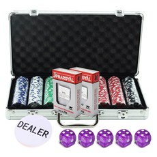 Dassamall 彩色籌碼 300p + JPNA卡 2p + 莊家籌碼 + 紫色骰子 5p 套組, 混合色, 1個