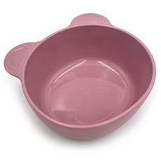 실리콘 곰돌이 간식 접시 대, 1개, 다크핑크