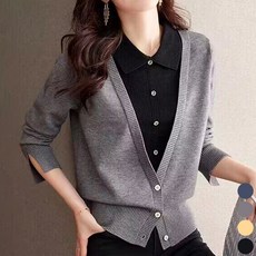 ATTERLIC 女款簡約領開襟衫款式一體針織T恤 14373