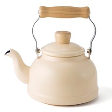 FUJIHORO Cotton系列琺瑯煮水壺, 1個, 黃色米色, 1.6L