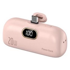 원이네 도킹형 잔량표시 보조배터리 5000mAh C타입, 핑크