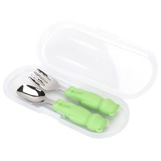 果凍熊矽膠湯匙叉子組, 湯匙 + 叉子, 1套, 03 酪梨