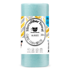 BonitaGoods 多用途超細纖維捲筒毛巾 30*30cm 天藍色, 1個, 30入