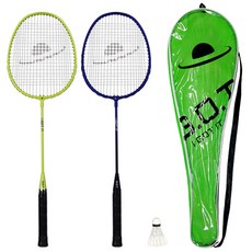 Geoti 鋼製羽毛球拍 2支 + 羽毛球 + 球拍套組, 1套, 單一商品