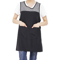 肩背網紗連身裙式圍裙 L sfae251, 黑色, 1個