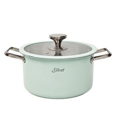 Silvat IH電磁爐適用3層不鏽鋼雙耳鍋, 20cm, 1個, 薄荷綠