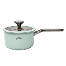 Silvat IH電磁爐適用3層不鏽鋼單柄鍋, 1個, 16cm, 薄荷綠