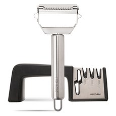 BESTHEIM 大師級不鏽鋼多功能切片器 + 刀剪磨刀器套組, 銀色, 1套