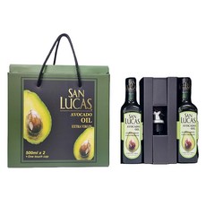 산루카스 아보카도오일 엑스트라버진 500ml x 2p + 원터치캡 선물세트, 1세트