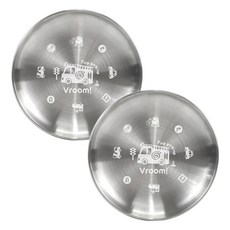 幼兒汽車不鏽鋼圓形盤 170mm, 銀色, 2個