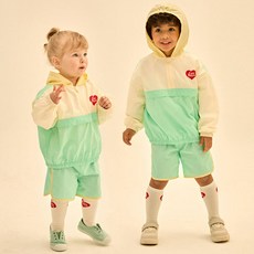 케어베어 아동용 케어베어즈 컬러블럭 아노락 상하의 세트