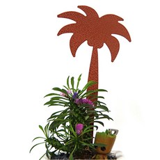 SteelDeco 椰子樹花盆插牌 粉體塗裝, 棕色