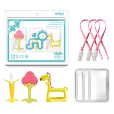 ange 3D手腕長頸鹿固齒器3件組, 混合色, 3D長頸鹿 黃色 + 香蕉 + 草莓, 1套