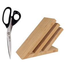 ZEUS Kitchenware 不鏽鋼廚房剪刀 + 磁吸三層刀座套組, 混合顏色, 1套