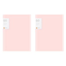 Eumes A4 60頁透明文件夾, 粉紅色, 2個